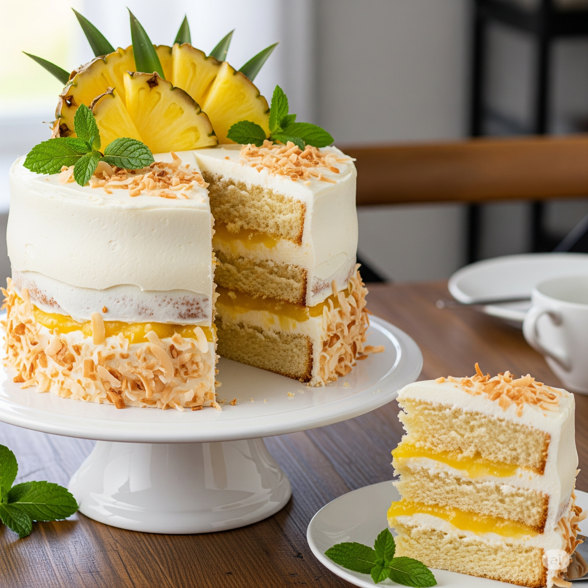 Bolo de Abacaxi com coco